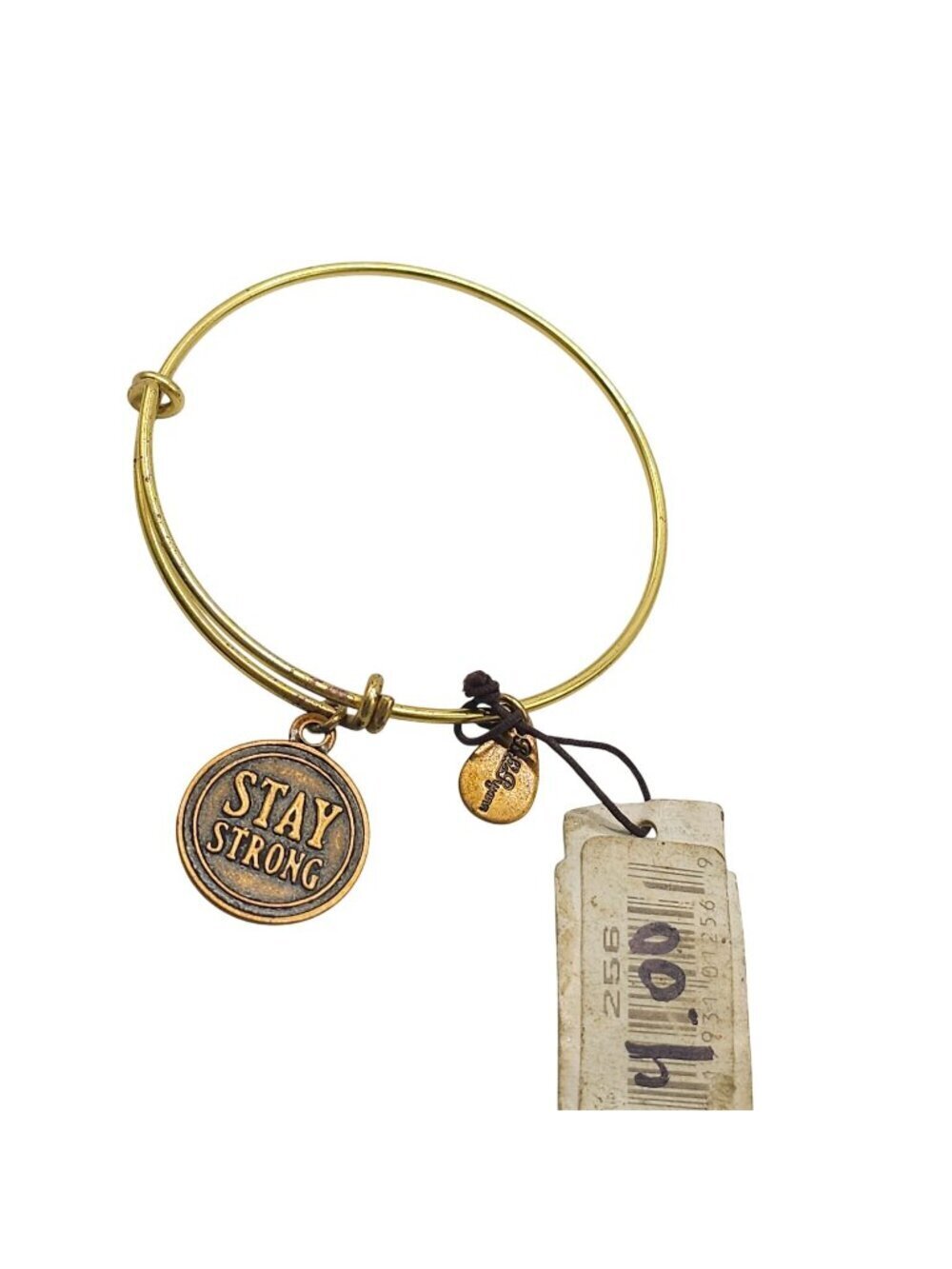 Stay Strong Gold-Tone Bangle Bracelet With Inspirational Charm By Bella Ryann